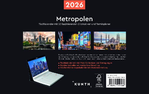 Metropolen - KUNTH Tischkalender 2026