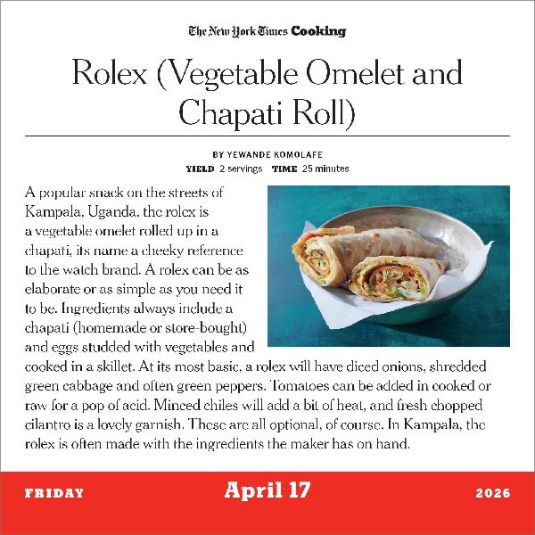 New York Times Cooking Page-A-Day(r) Calendar 2026