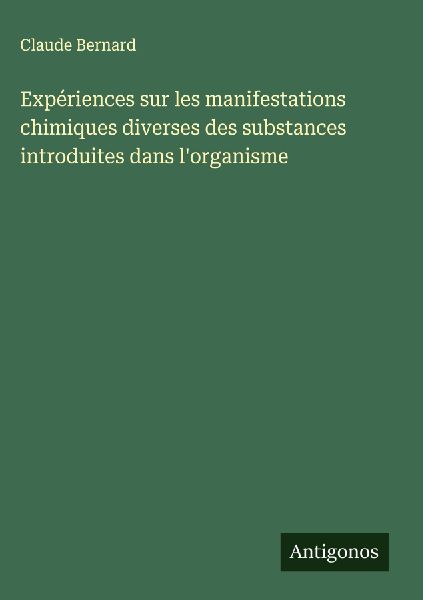 Expériences sur les manifestations chimiques diverses des sub...