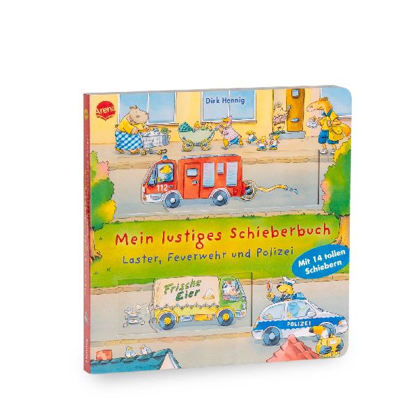 Mein lustiges Schieberbuch. Laster, Feuerwehr und Polizei