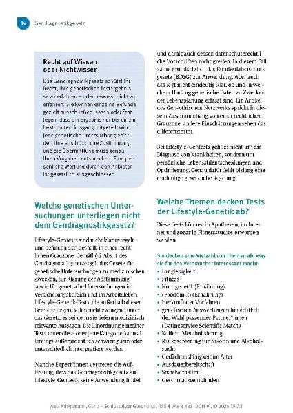 Gene - Schlüssel zur Gesundheit