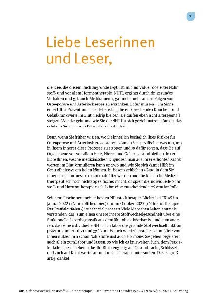 Nährstoff- & Hormontherapie - Der Präventions-Leitfaden