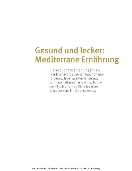 Medical Cooking: Mediterrane Ernährung