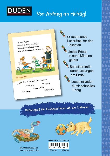 Duden Leseprofi - Coole Leserätsel zum Schulstart - Dinos und Fußball, 1. Klasse