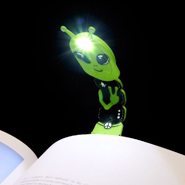 Flexilight Pals Leselicht (Aliens) - grün - 2 in 1 Leselampe & Lesezeichen - LED Leselicht - Geschenk für Leser, Buchliebhaber - Deutsche Ausgabe