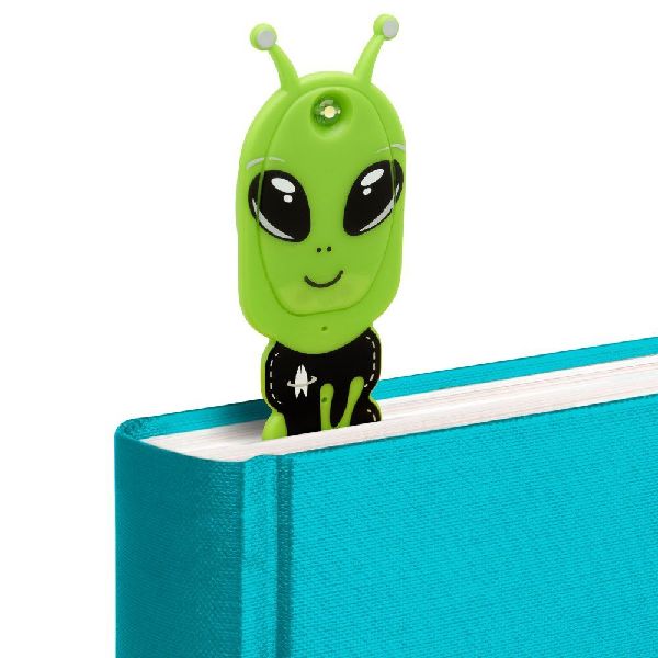 Flexilight Pals Leselicht (Aliens) - grün - 2 in 1 Leselampe & Lesezeichen - LED Leselicht - Geschenk für Leser, Buchliebhaber - Deutsche Ausgabe