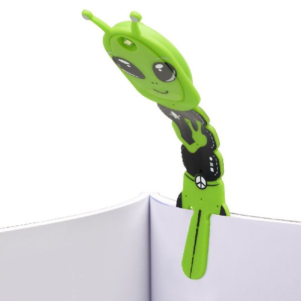 Flexilight Pals Leselicht (Aliens) - grün - 2 in 1 Leselampe & Lesezeichen - LED Leselicht - Geschenk für Leser, Buchliebhaber - Deutsche Ausgabe