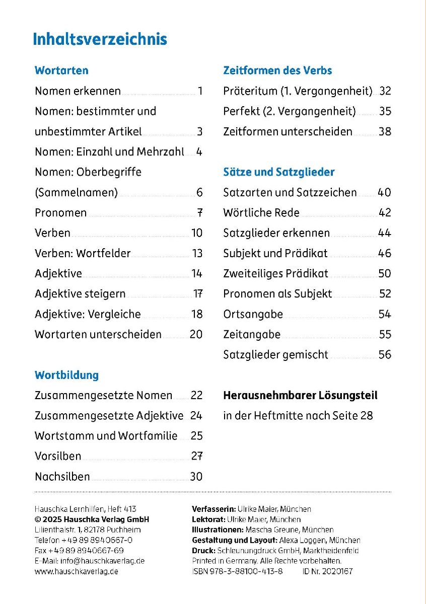Mein Übungsheft Grammatik 3. Klasse