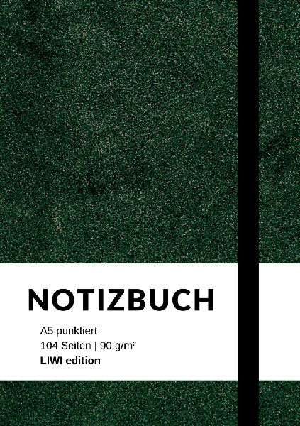 Notizbuch A5 punktiert grün - 100 Seiten 90g/m² - Soft Cover...