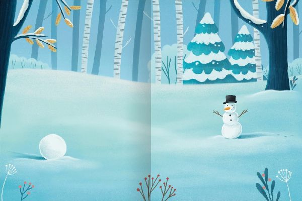Erstes Stickern - Im Winter