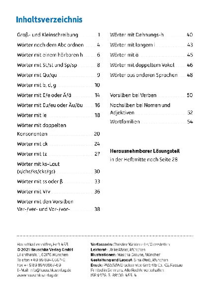 Mein Übungsheft Rechtschreiben 3. Klasse