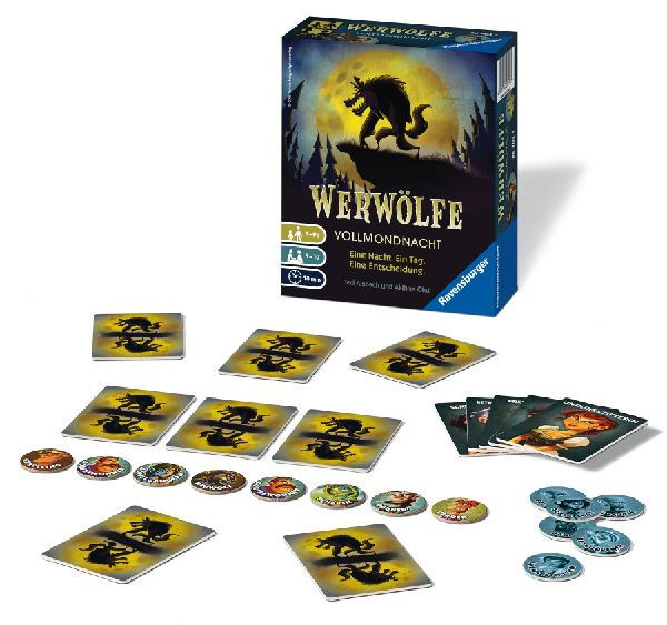 Ravensburger 26703 - Werwölfe - Vollmondnacht, Gesellschaftsspiel ab 9 Jahren, Actionsspiel für 3-10 Spieler, Spielereihe