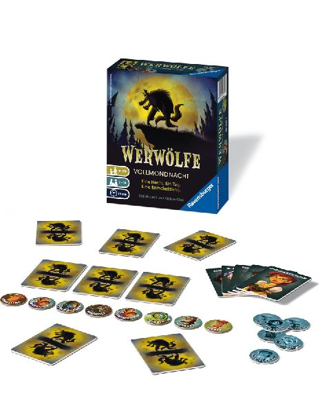 Ravensburger 26703 - Werwölfe - Vollmondnacht, Gesellschaftsspiel ab 9 Jahren, Actionsspiel für 3-10 Spieler, Spielereihe