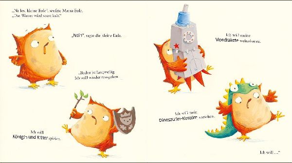Badezeit für die kleine Eule