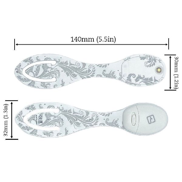 Flexilight Leselicht (White Flowers) | weiß | 2 in 1 Leselampe & Lesezeichen | LED Leselicht | Geschenk für Leser, Buchliebhaber | Deutsche Ausgabe