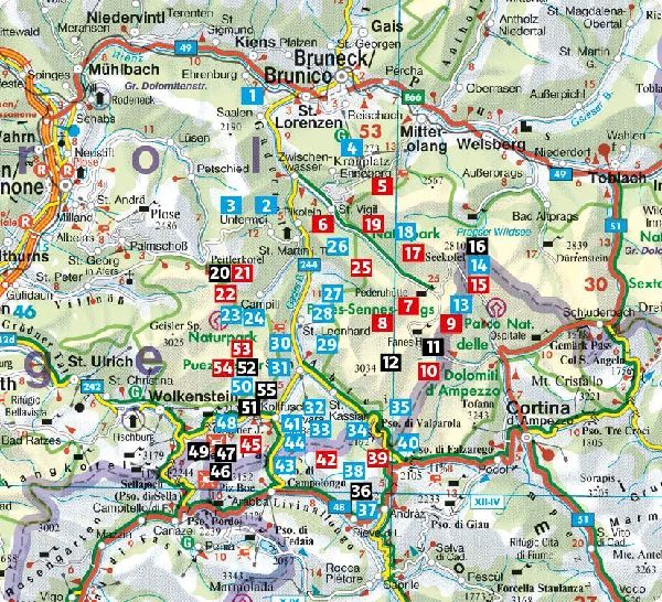 ROTHER Wanderführer Dolomiten - Gadertal: 55 Touren im Val Badia und in den Naturparks Puez-Geisler und Fanes-Sennes-Prags.