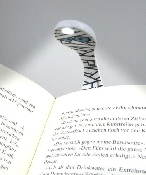 Flexilight Leselicht (Mumie) | 2 in 1 Leselampe & Lesezeichen | Geschenk für Leser, Buchliebhaber | Deutsche Ausgabe