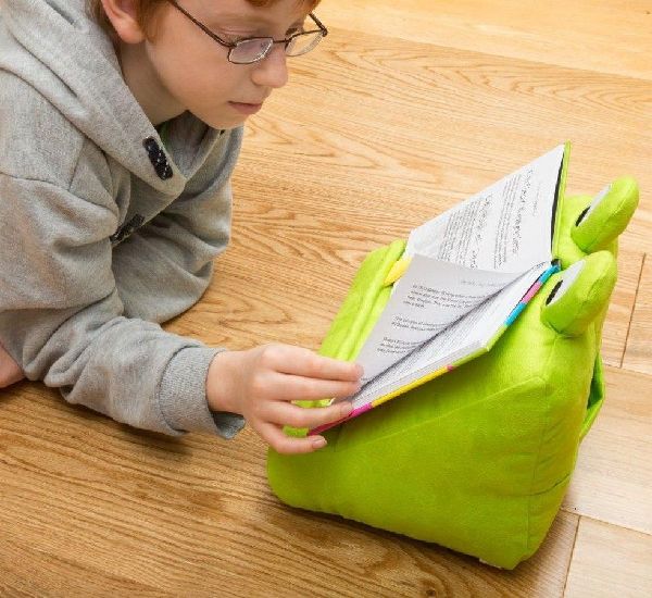 Bookmonster Grün | Lesekissen für Bücher und Tablets | Buchständer | Tablethalter | Lesehillfe | Deutsche Ausgabe