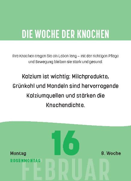 Gesundheit für jeden Tag 2026 - Tagesabreißkalender zum Aufstellen oder Aufhängen