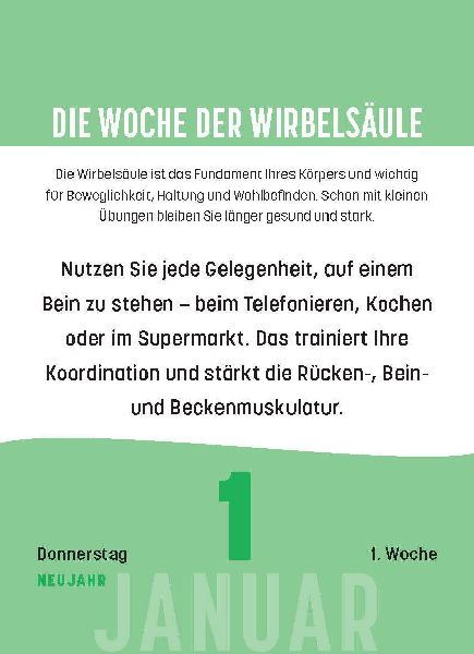 Gesundheit für jeden Tag 2026 - Tagesabreißkalender zum Aufstellen oder Aufhängen