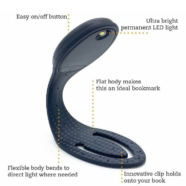 Flexilight Black Dots (schwarz) | 2 in 1 Leselampe & Lesezeichen | LED Leselicht | Geschenk für Leser, Buchliebhaber | Deutsche Ausgabe