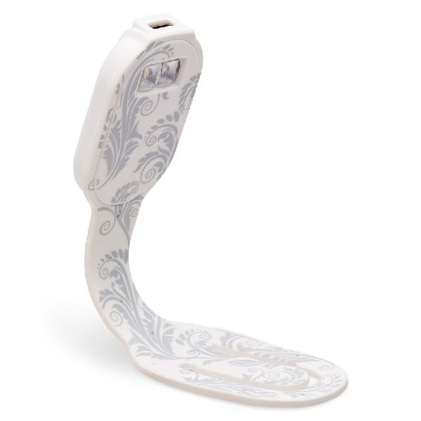 Flexilight RC (White Flowers) - wiederaufladbares Leselicht - 2 in 1 Leselampe & Lesezeichen - LED Leselicht - Geschenk für Leser, Buchliebhaber - Deutsche Ausgabe
