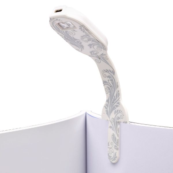 Flexilight RC (White Flowers) - wiederaufladbares Leselicht - 2 in 1 Leselampe & Lesezeichen - LED Leselicht - Geschenk für Leser, Buchliebhaber - Deutsche Ausgabe
