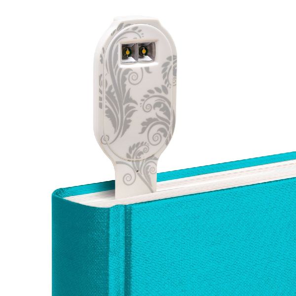 Flexilight RC (White Flowers) - wiederaufladbares Leselicht - 2 in 1 Leselampe & Lesezeichen - LED Leselicht - Geschenk für Leser, Buchliebhaber - Deutsche Ausgabe