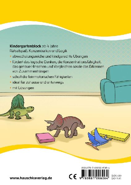 Kindergartenblock ab 4 Jahre - Rätsel-Spaß, Konzentration und Logik