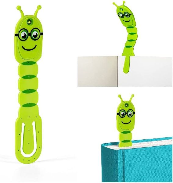 Flexilight Pals Leselicht (Bookworm) | grün | 2 in 1 Leselampe & Lesezeichen | LED Leselicht | Geschenk für Leser, Buchliebhaber | Deutsche Ausgabe