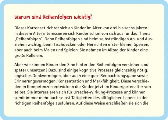 Das kann ich schon - Reihenfolgen erkennen