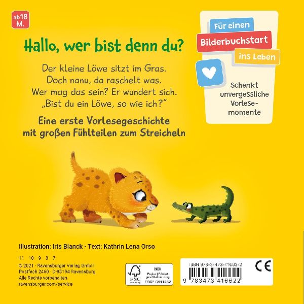 Mein erstes Vorlese-Fühlbuch: Bist du ein Löwe?