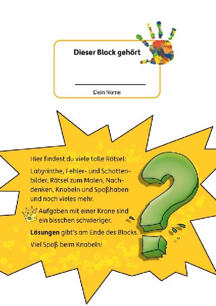 Rätselblock ab 4 Jahre - Band 1