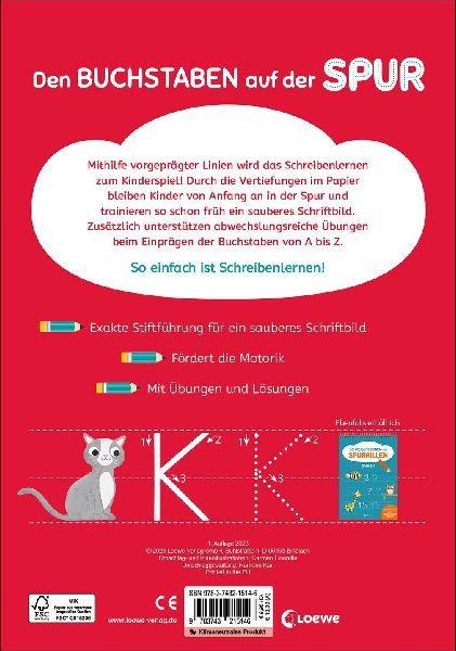 Schreiben lernen mit Spurrillen - Buchstaben