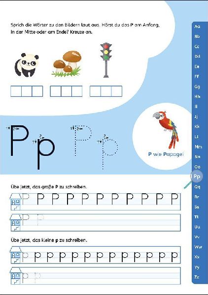 Schreiben lernen mit Spurrillen - Buchstaben