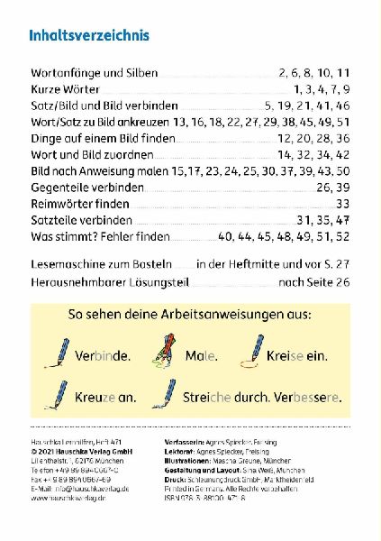 Mein Übungsheft Lesen 1. Klasse - Vom Wort zum Satz