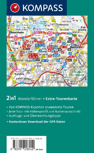 KOMPASS Wanderführer Chiemgauer Alpen, 65 Touren mit Extra-Tourenkarte