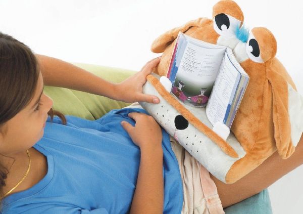 Bookmonster Hund | Lesekissen für Bücher und Tablets | Buchständer | Tablethalter | Lesehillfe | Deutsche Ausgabe