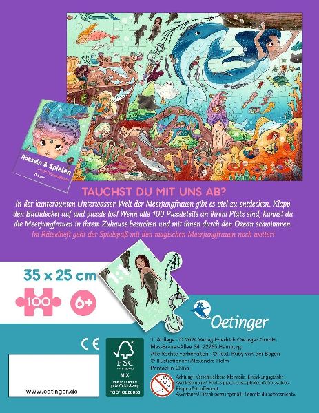 Meerjungfrauen. Puzzle im Buch. 100 Teile