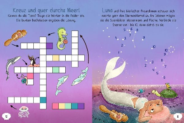 Meerjungfrauen. Puzzle im Buch. 100 Teile