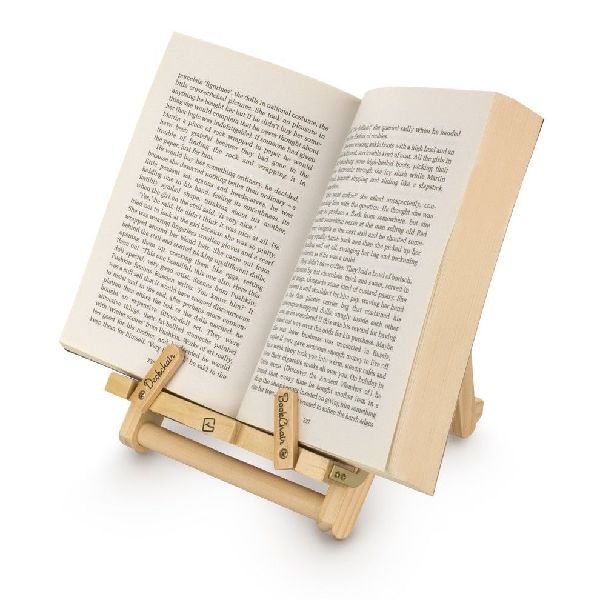 Bookchair (Medium) - Blau-Weiß - Buchständer aus Holz - Leseständer - Für Bücher, E-Reader und Tablets - Lesehilfe - Tablethalter - freihändig Lesen - Geschenk für Leser & Buchliebhaber