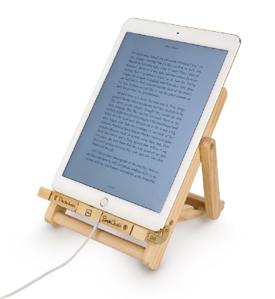 Bookchair (Medium) - Blau-Weiß - Buchständer aus Holz - Leseständer - Für Bücher, E-Reader und Tablets - Lesehilfe - Tablethalter - freihändig Lesen - Geschenk für Leser & Buchliebhaber