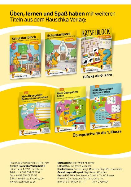 Schulstart-Block ab 6 Jahre - Buchstaben schreiben lernen