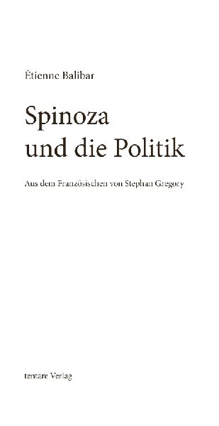 Spinoza und die Politik