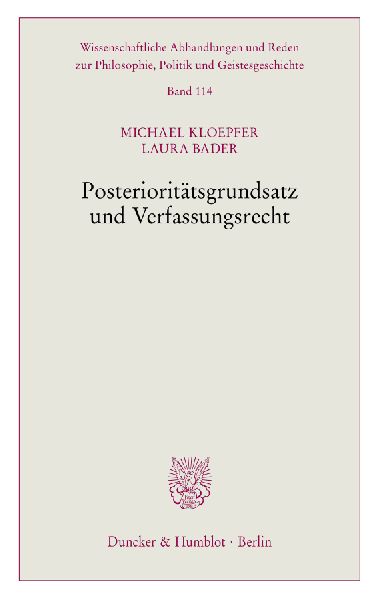 Posterioritätsgrundsatz und Verfassungsrecht