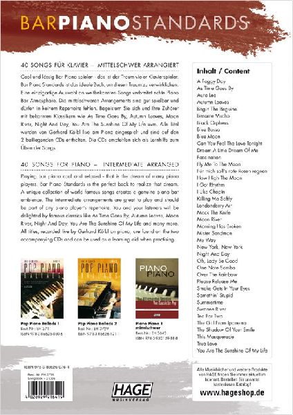 Bar Piano Standards mit 2 CDs