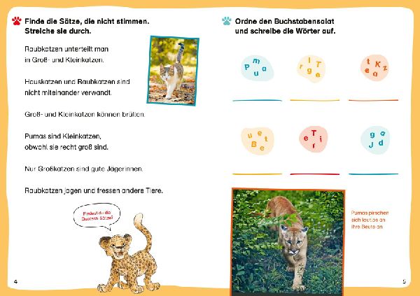 WAS IST WAS Erstes Lesen Leserätsel. Raubkatzen