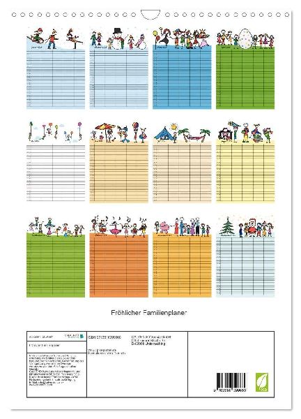 Fröhlicher Familienplaner (Wandkalender 2026 DIN A3 hoch), CALVENDO Monatskalender