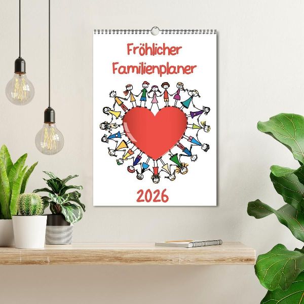 Fröhlicher Familienplaner (Wandkalender 2026 DIN A3 hoch), CALVENDO Monatskalender