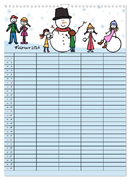 Fröhlicher Familienplaner (Wandkalender 2026 DIN A3 hoch), CALVENDO Monatskalender
